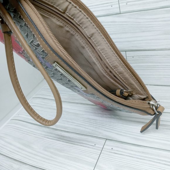 Nine West Monogram Floral Butterfly Wristlet Wallet - Picture 6 of 11